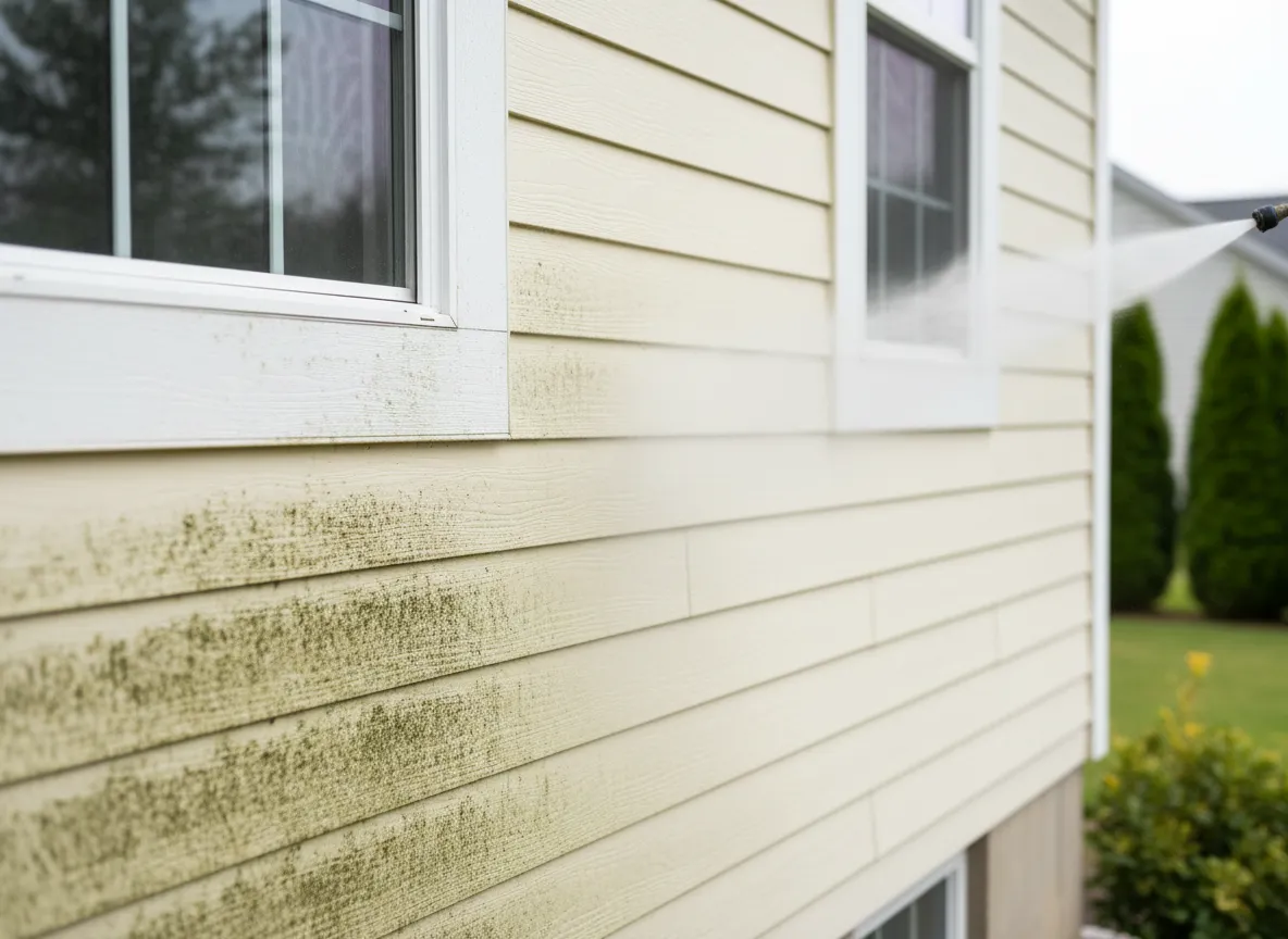 Pressure washing house siding